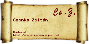 Csonka Zoltán névjegykártya
