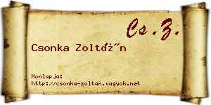 Csonka Zoltán névjegykártya