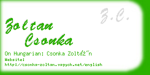 zoltan csonka business card